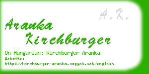 aranka kirchburger business card